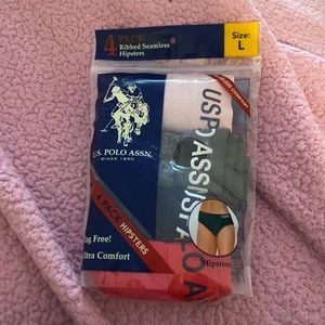 New in package: US Polo Assn hipster panties (4 pack) size L
